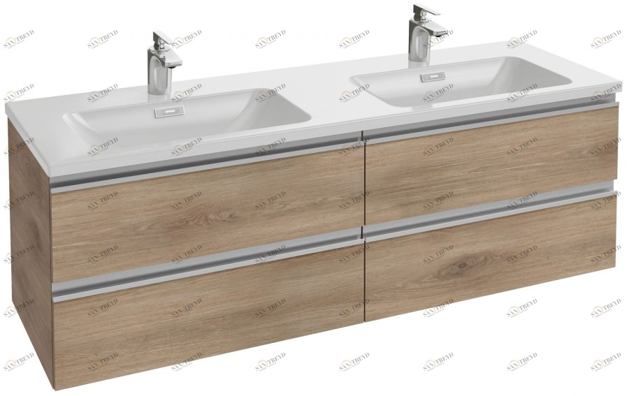 EB2020-RA-N18 Мебель под раковину-столешницу 140 см 4 выдвижных ящика, встроенные ручки Jacobdelafon VOX Santreyd