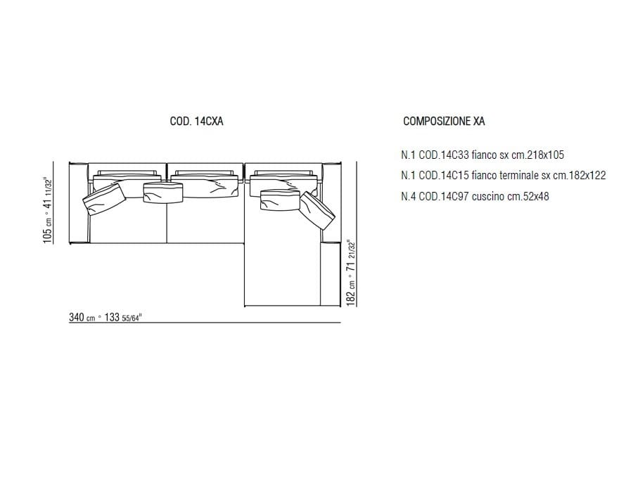 3-местный кожаный секционный диван Flexform Lifesteel ARCH-00067751 - Вид №2