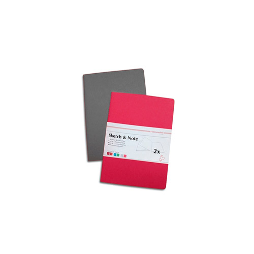 10628891 Набор блокнотов "Sketch&Note" 125 г/м2 А5 15 х 21 см прошивка 2х20 л. Серый/Фуксия Hahnemuhle 