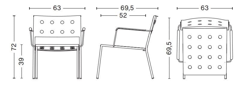 Стул для сада с порошковым покрытием с подлокотниками Hay балкон ARCH-00052849 - Вид №13