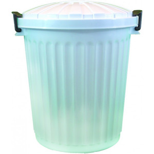 132309 DENOX Бак с крышкой с ручками и 2 зажима для крышки 23 л. Белый