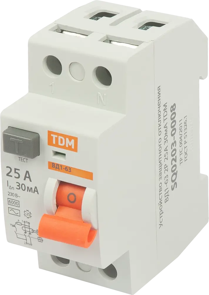 УЗО TDM Electric ВД1-63 — защита от токов утечки для домашней сети 84399426