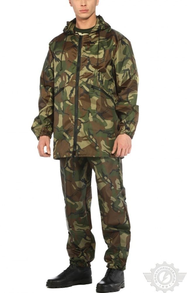 65843 Куртка-ветровка камуфляжная зеленая  Непромокаемая спецодежда  размер 60-62/170-176  - Вид №3