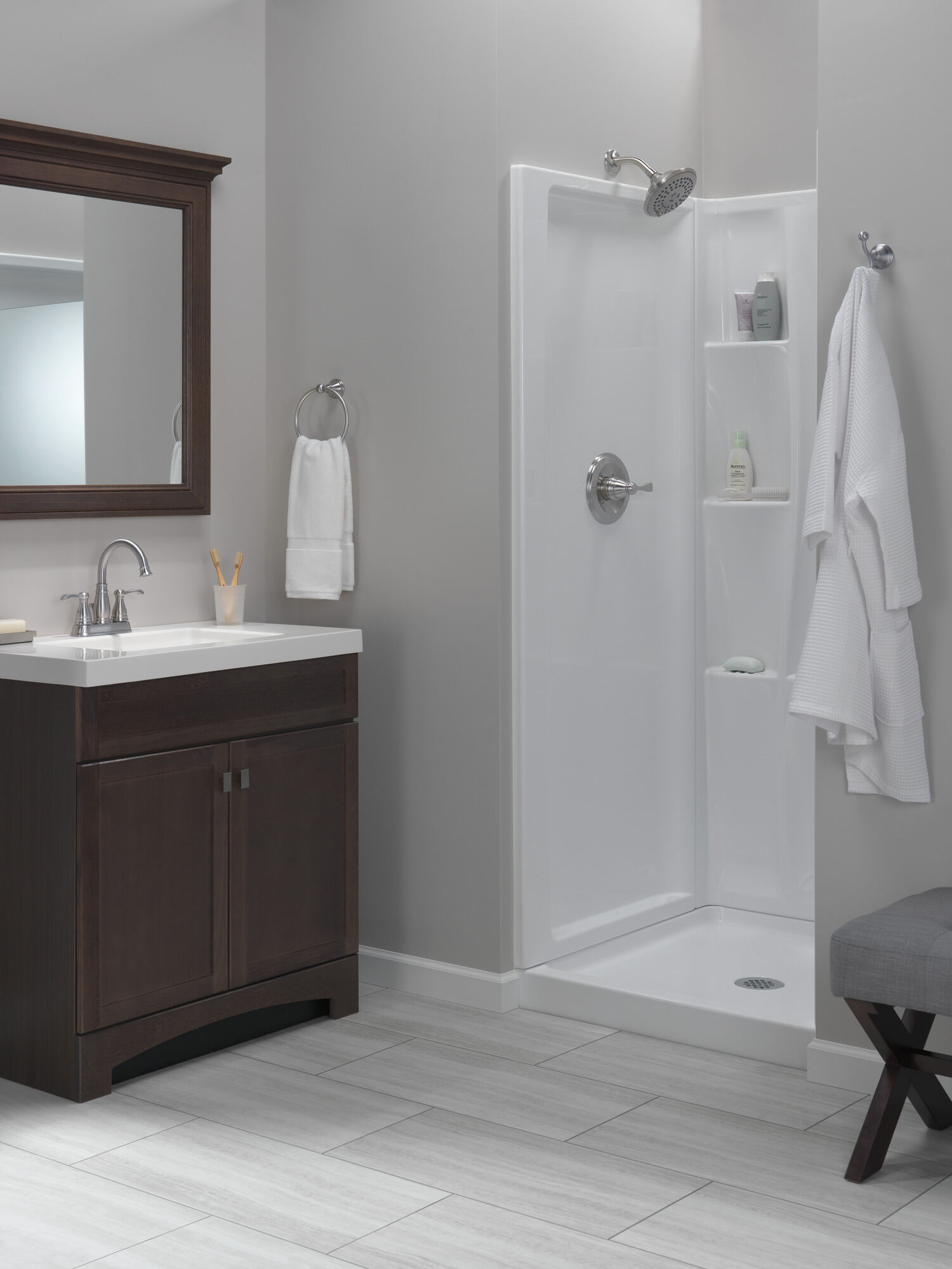 Настенная душевая кабина Classic 400 32 x 32 дюйма Delta Faucet B78910-3232-WH - Вид №3