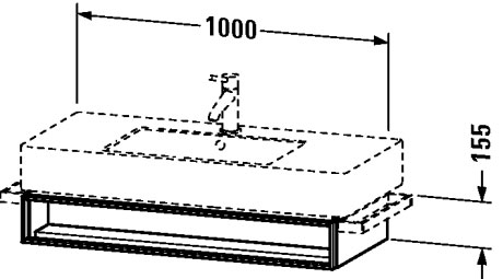 VE601409191 Тумбочка подвесная Vero #VE6014 1000 x 446 мм Серо-коричневый декор Duravit - Вид №1