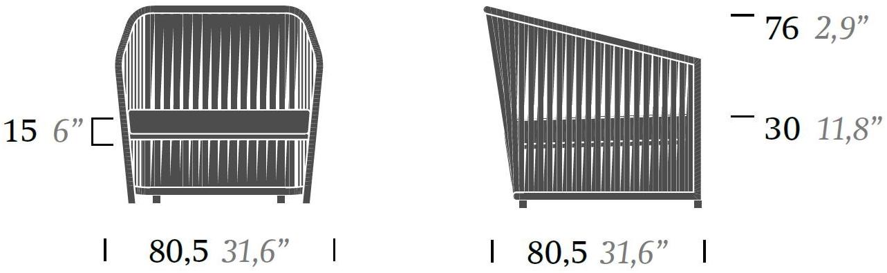 Kettal Садовое кресло с подлокотниками, обитое тканью Bitta lounge #7020045001 - Вид №4