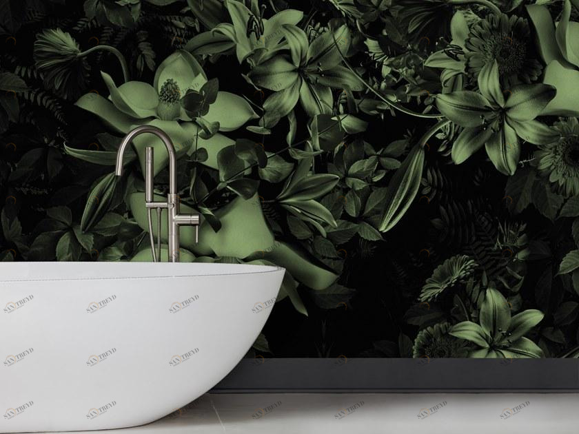 Baboon Цветочные обои для ванной Pattern sun-id-1406475