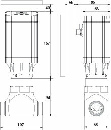 Danfoss ICMTS — электроприводные терморегулирующие клапаны ICMTS 20-A33 (D 25) Клапан моторный 027H1084  - Вид №2