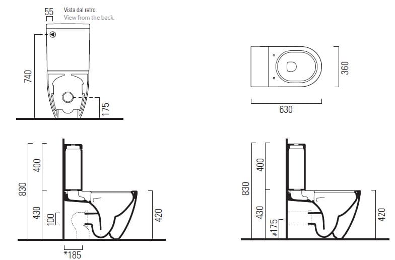 Напольная керамическая моноблочная туалетная комната GSI ceramica Pura ARCH-00023010 - Вид №4