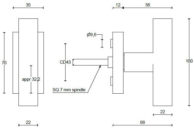 Formani Ручка для стеклянных дверей из нержавеющей стали на розетке Two Pbt23-dk - Вид №1