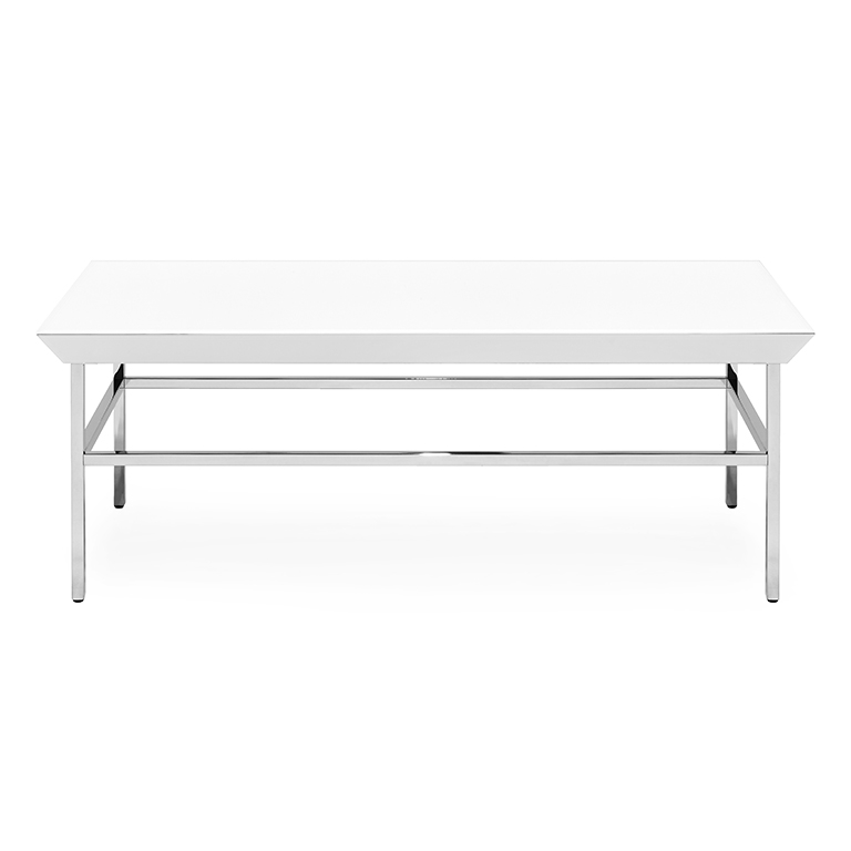 450161-10 ABHIKA КОФЕЙНЫЙ СТОЛ GLASSY H45 120X65 WHITE  - Вид №2