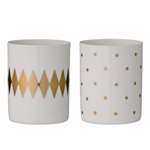 2000983153920 Набор из 2 подсвечников Gold Zigzug & Peas COSMO RED