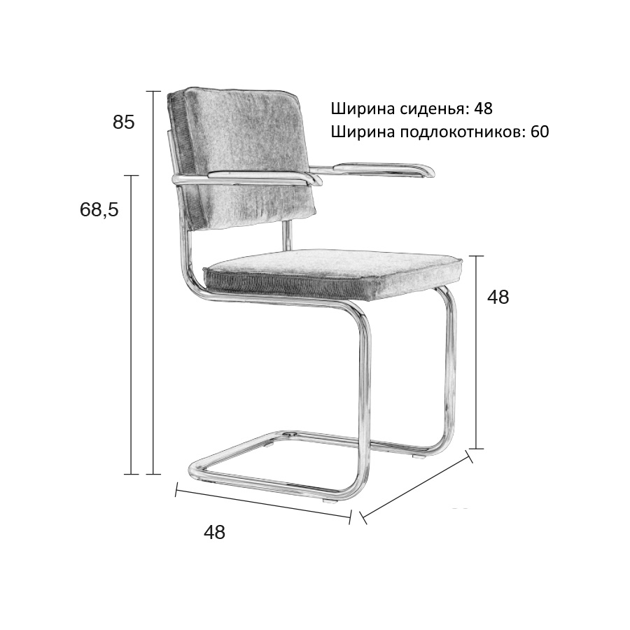 Кресло Ridge Rib зеленое Zuiver 1006058 - Вид №5