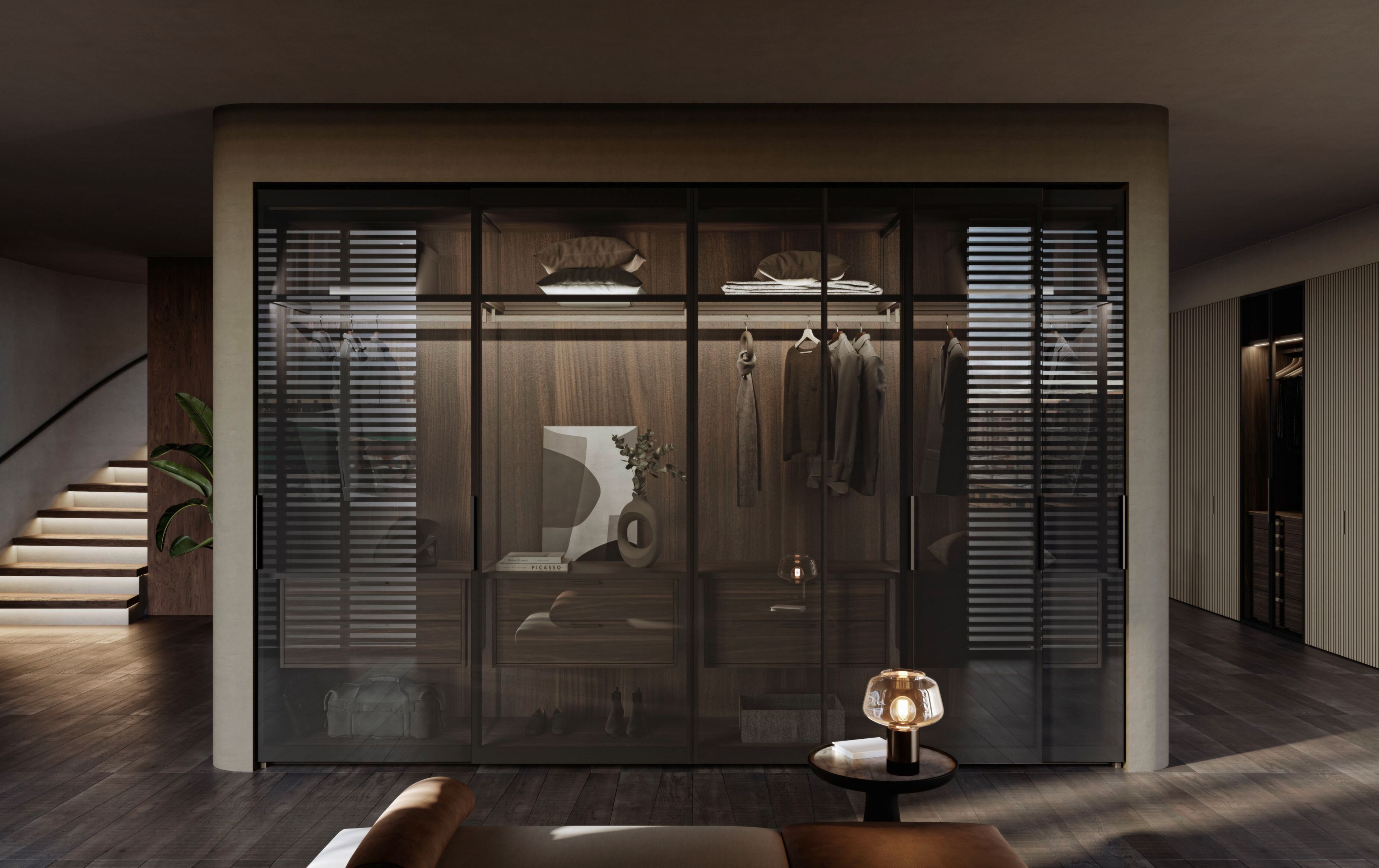 Алюминиевый и стеклянный секционный шкаф Olivieri GLASS ARCH-00004483 - Вид №3