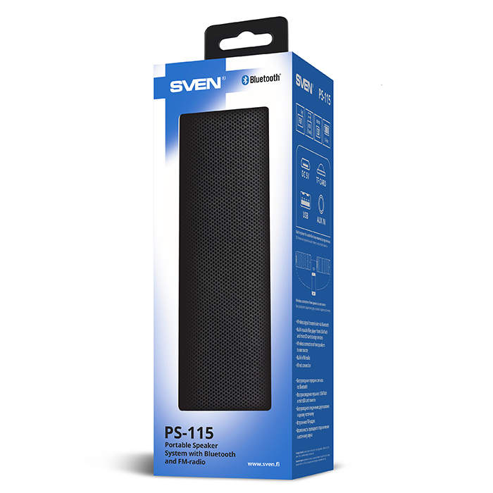 SV-018603 ps-115, черный, акустическая система (2.0, мощность 2x5 вт (rms), bluetooth, fm, usb, microsd, встроенный аккумулятор) Sven Santreyd  - Вид №8