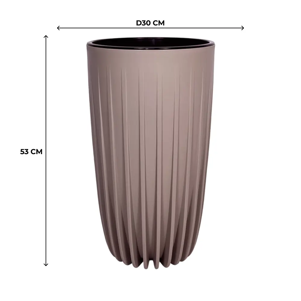 Кашпо Evergreen Design Сигма 28x30x53 см v17 л пластик фраппе 89452948 STLM-2144415 - Вид №2
