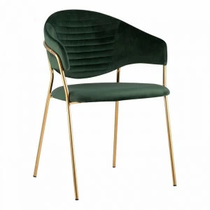 Стул с подлокотниками зеленый вельветовый "Эвита" STOOL GROUP ДИЗАЙНЕРСКИЕ, ИНТЕРЬЕРНЫЕ 00-3881850 Зеленый