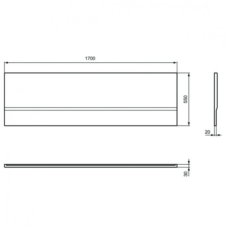 K230001 Панель для ванны 170 см Ideal Standard HOTLINE - Вид №4