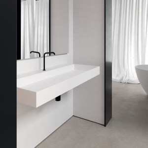 Прямоугольная подвесная раковина из твердой поверхности