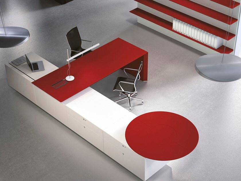 FANTONI Прямоугольный рабочий стол с системой управления кабелями Multipliceo F63dk102 - Вид №2