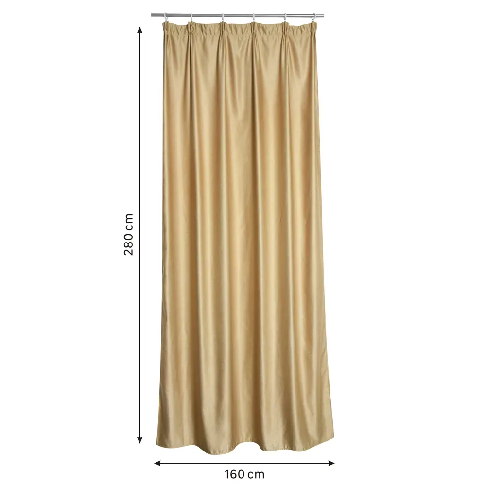 Штора на ленте Inspire Olmo 160x280 см цвет золотой 88311132 STLM-2177614  - Вид №1
