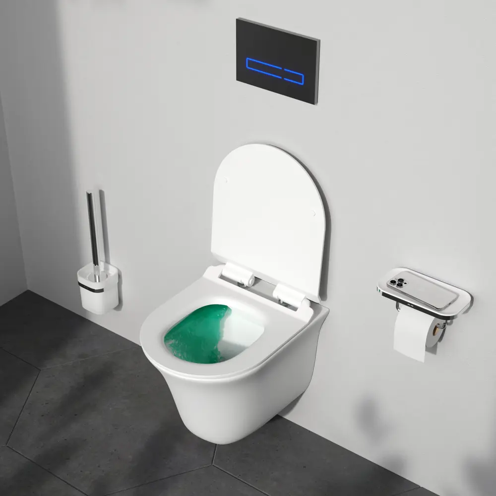 Унитаз подвесной AM.PM Force безободковый с сиденьем микролифт STLM-2095680 - Вид №10