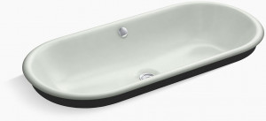 KOHLER Iron Plains Capsule Встраиваемая / устанавливаемая под посуду раковина для ванной комнаты с окрашенной нижней стороной в цвет Iron Black K-20213-P5-FF