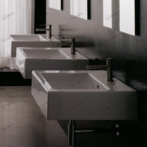 8007B Подвесная раковина настенная овальная Scarabeo Ceramiche  белая 