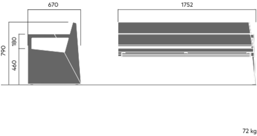 VESTRE Скамейка из стали и дерева с подлокотниками Bloc sun-id-1488211 - Вид №8