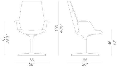 Lapalma Стул для руководителя из ткани с 4 спицами Uno sun-id-1383679 - Вид №5