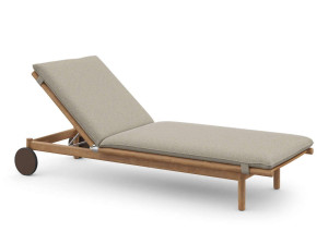 Садовая кровать из тикового дерева и ткани с колесами