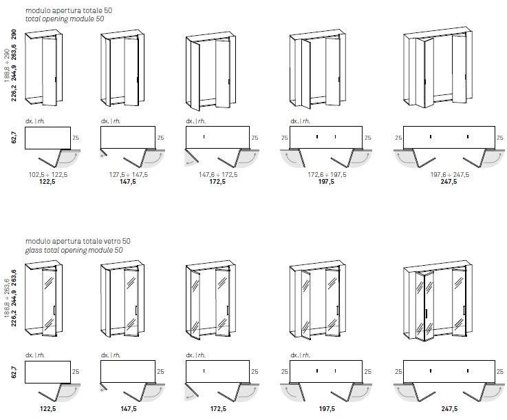 Caccaro Полностью открывающийся шкаф из дерева и стекла Core sun-id-1378723 - Вид №6