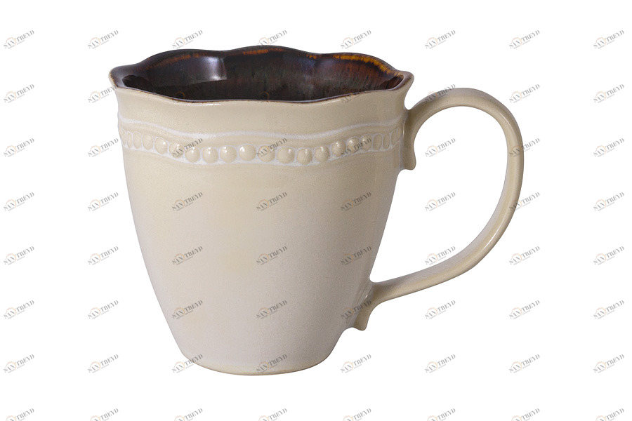 Кружка керамическая 0,4 л бежевая "Арабские ночи" Pompeia MATCERAMICA  00-3973516 Бежевый 