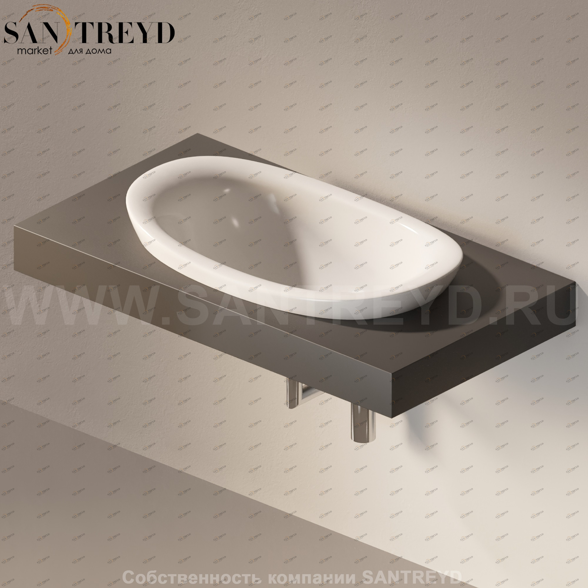 Flaminia IO e SI Столешница с отверстием под раковину черная IO75M1.7006 Ceramica Flaminia IO75M17006