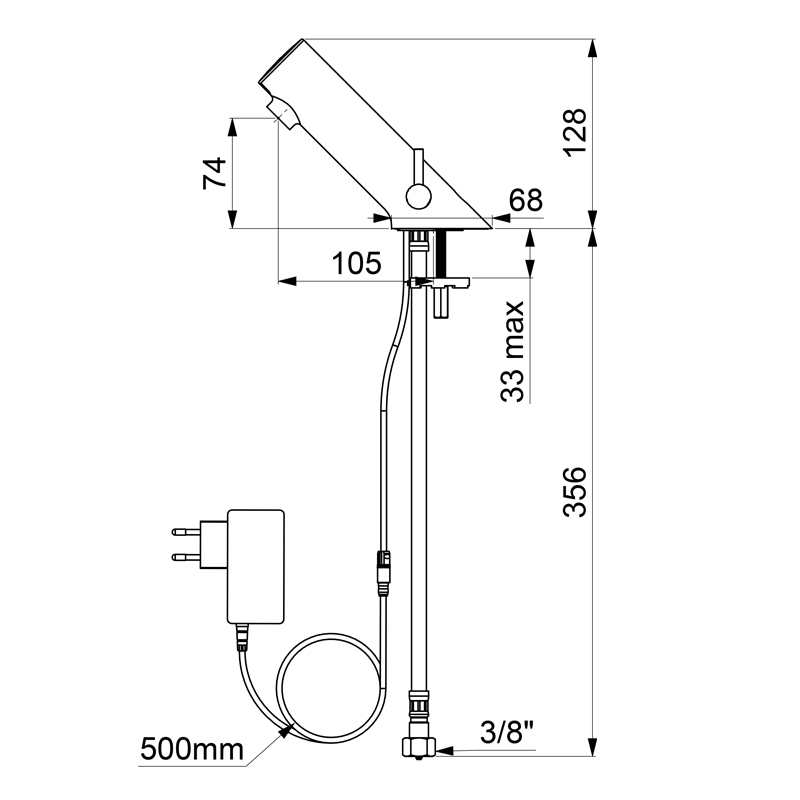499101 Сенсорный смеситель для раковины TEMPOMATIC MIX 5 DELABIE  - Вид №1