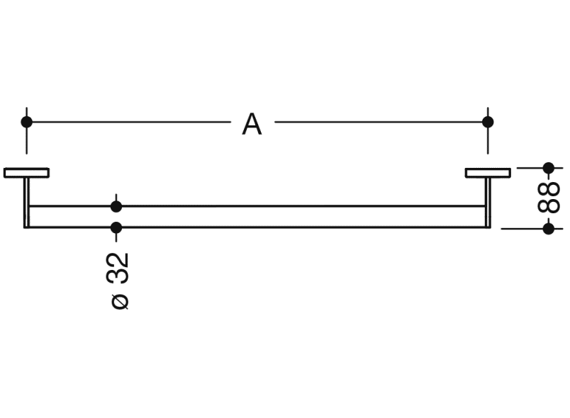 900.36.0S0XA Поручень специальной длины HEWI System 900 - Вид №1