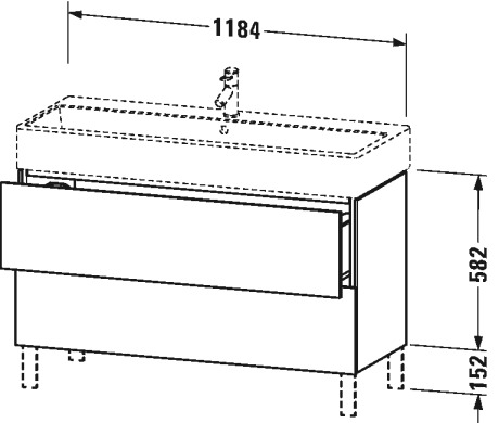 LC677905151 Тумбочка напольная L-Cube #LC6779 1184 x 459 мм Сосна коричневая, декор Duravit - Вид №1