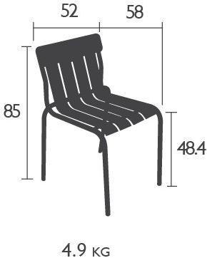 Fermob Штабелируемый садовый стул из алюминия Stripe 3260 - Вид №3