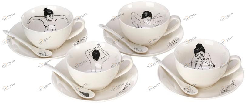Pols Potten Набор фарфоровых чашек с блюдцем Undressed 230-400-178 
