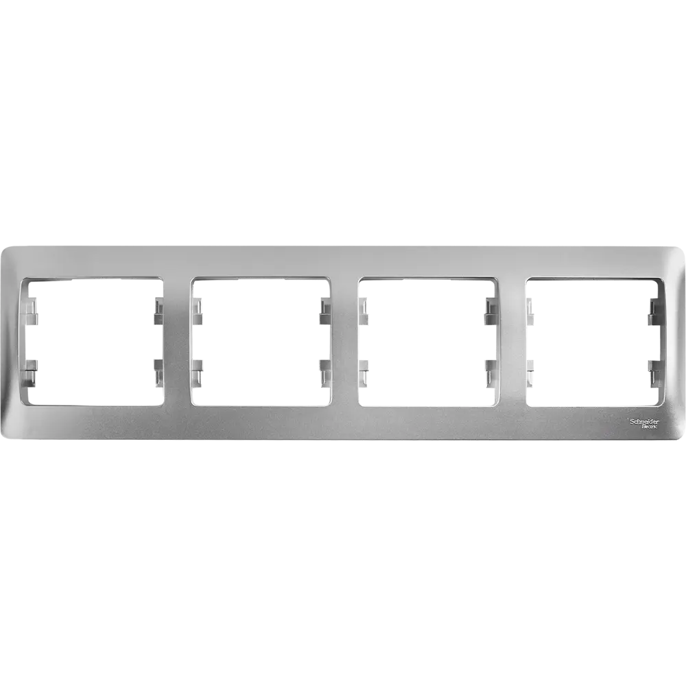 Schneider Electric Glossa - рамка для розеток на 4 поста в алюминиевом исполнении 86710230 STLM-0070833