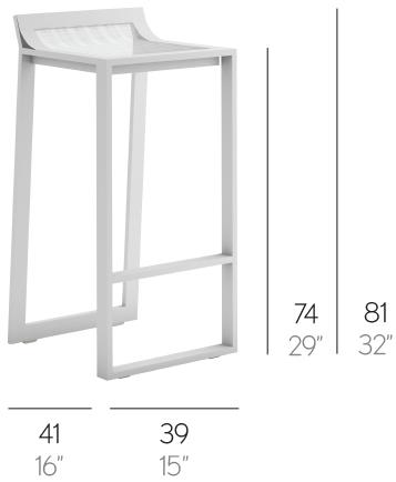 GANDIABLASCO Высокий табурет из термолакированного алюминия с горкой Blau sun-id-1483591 - Вид №3