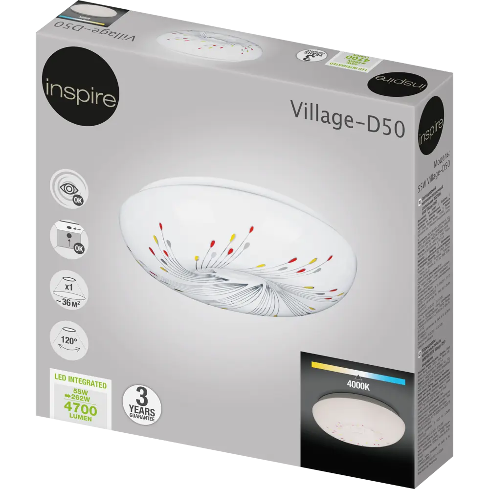 INSPIRE VILLAGE-D50 — светодиодный светильник для гостиной и спальни 84804051 STLM-0055394 - Вид №6