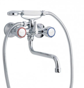 15011СМ25CR Смеситель Sole с длинным изливом (25см) и ручным душем для ванной, цвет хром