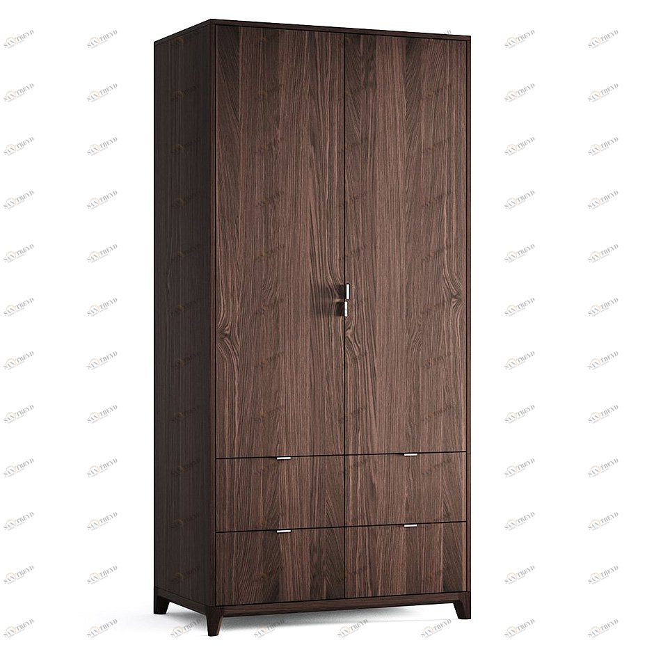 Шкаф двухдверный с ящиками темный дуб Case №4 THE IDEA  210402 Коричневый 