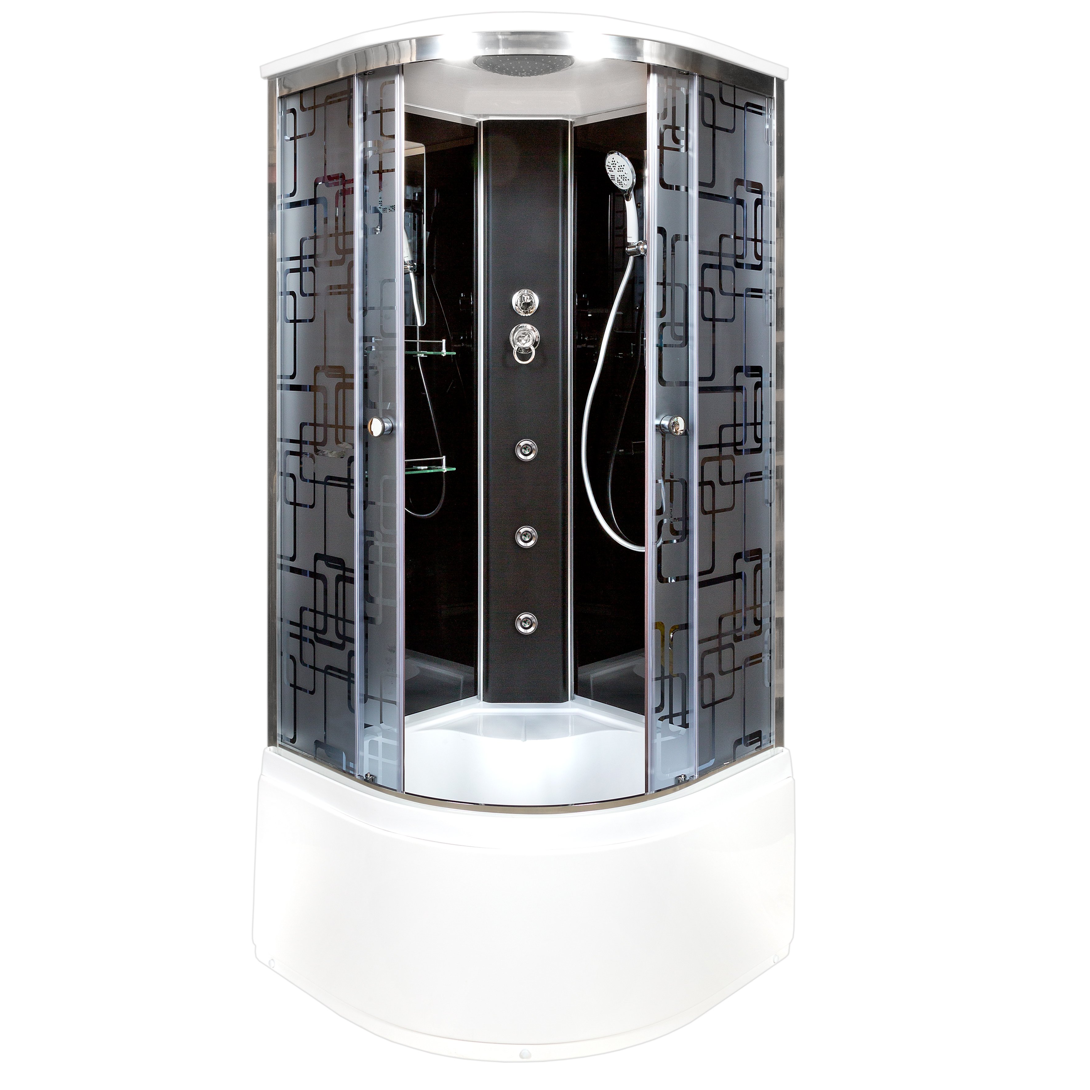 ЕМ1511 Rс электрикой (эл.) Душевая кабина DETO Серия EM BМ4510 с гидромассажем BLACK - Вид №16