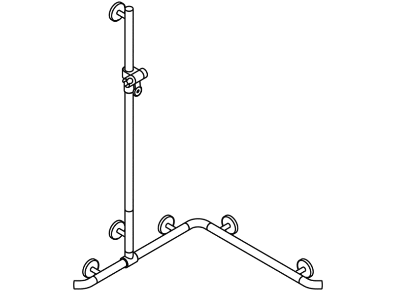 950.35.32090 Поручень для душа с выдвижным держателем для душа HEWI Greifen  - Вид №2