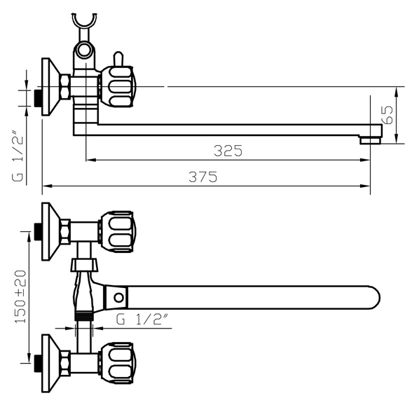 212 DORIA  Смеситель универсальный  ARGO kran 212doria - Вид №1