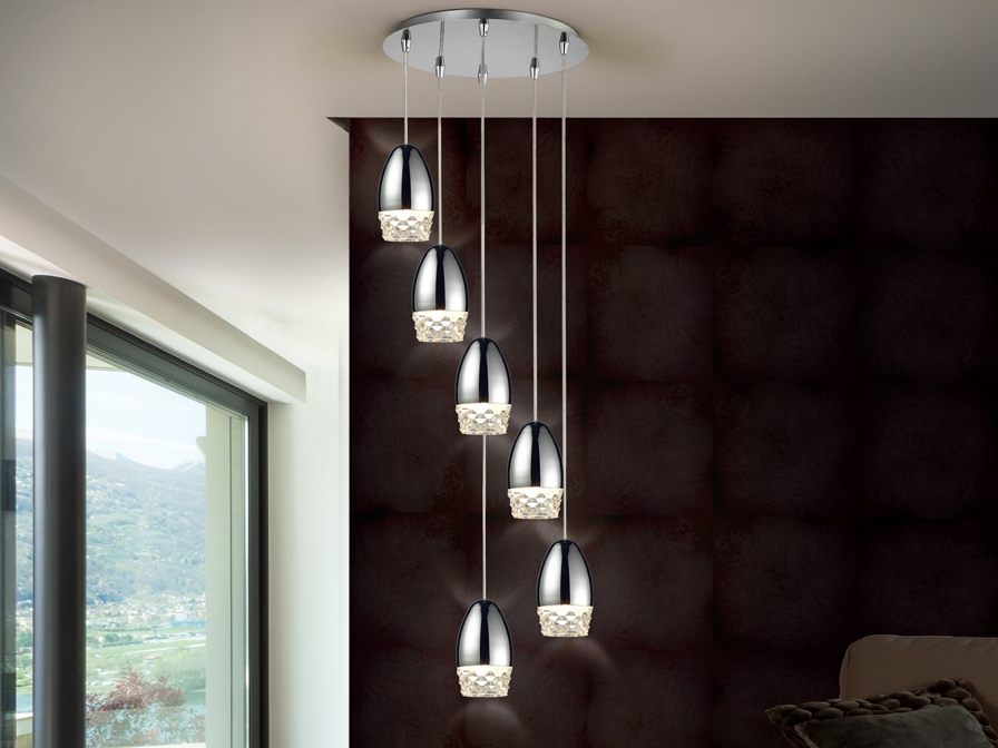 098281 Подвесной светильник 6L Ø38 хром Schuller Alessa