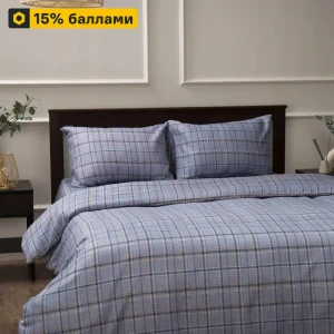 Комплект постельного белья Eclair Джекет евро полисатин серо-голубой 89396262