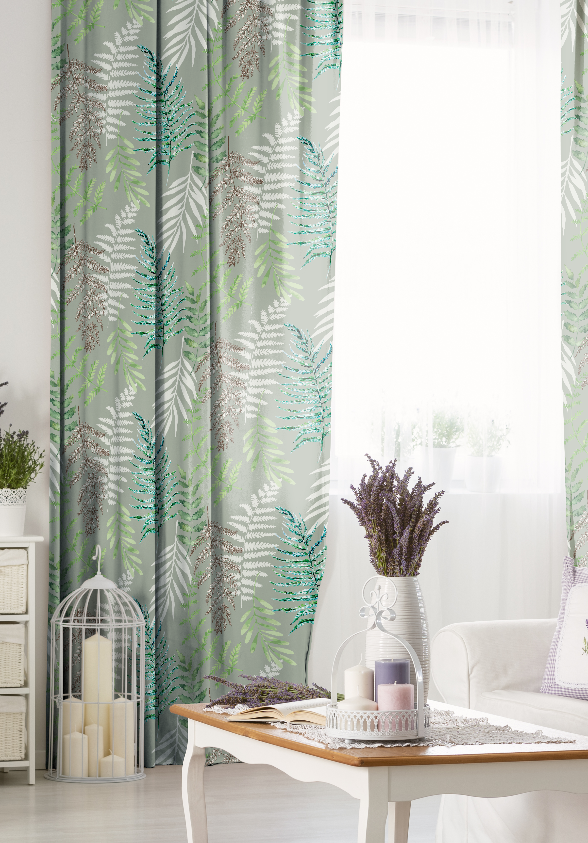 SEASONS Штора «Папоротник» серо-зелёная 200×270 см 82701266 STLM-0034415 - Вид №5